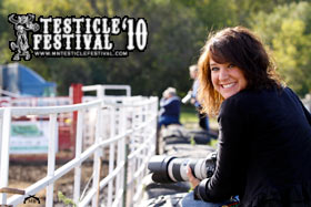 Mallory shooting the MN Testicle Festival